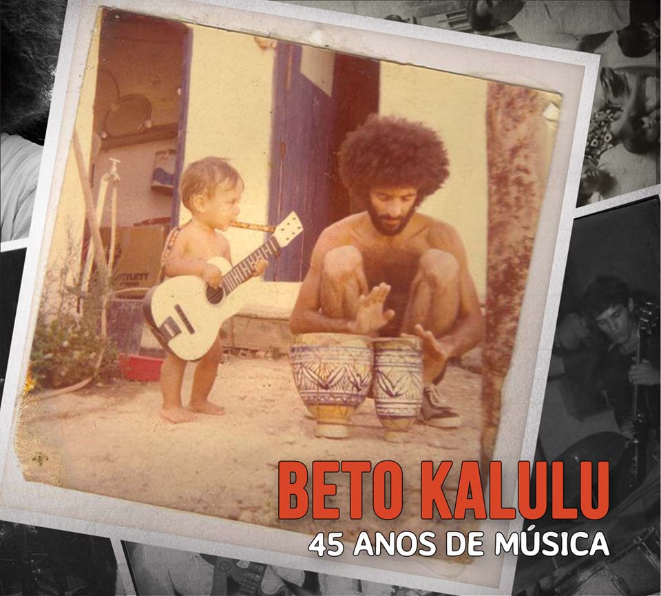 Couverture de l'album : l'artiste photographié avec son fils Tomé Rocha dans 'Aldeia de Almansor', Carvoeiro