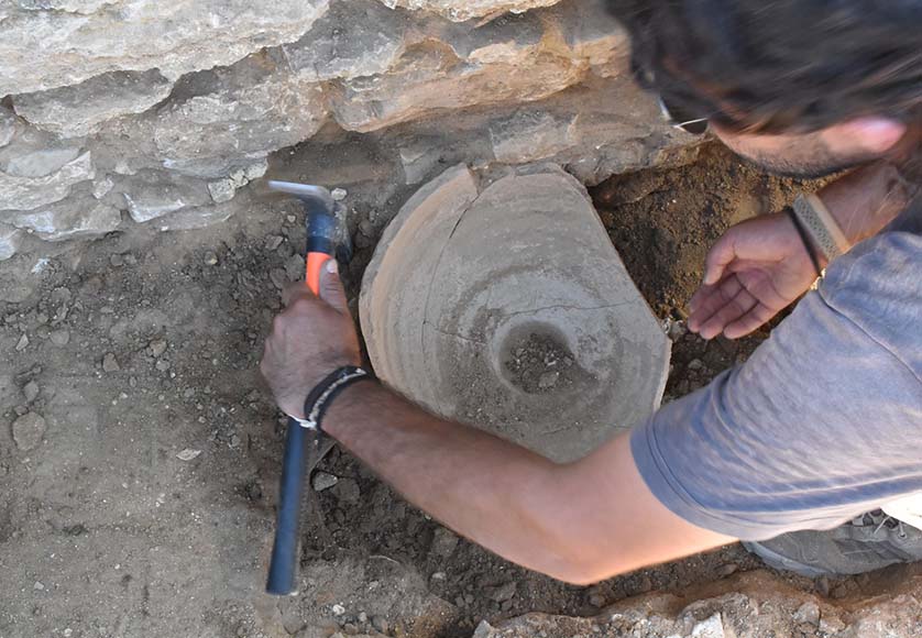 Récupération de céramique à Balsa excavation semi réduite