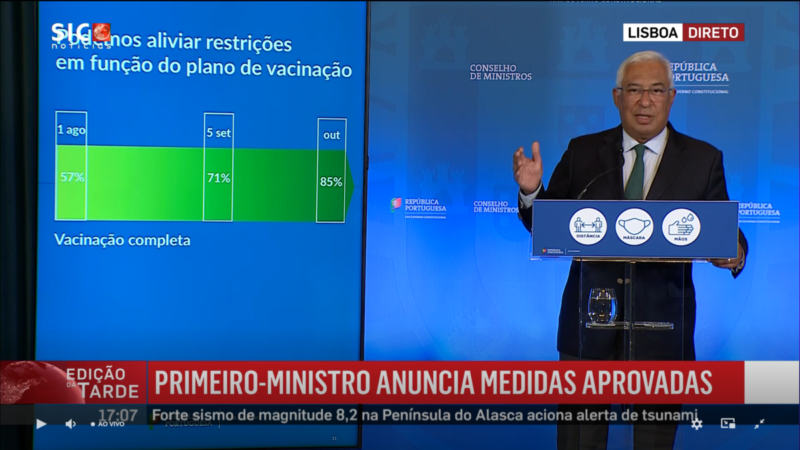 Le Premier ministre présente les prochaines étapes vers la récupération des libertés du Portugal, scotchant les prédictions d’un “apartheid vaccinal”