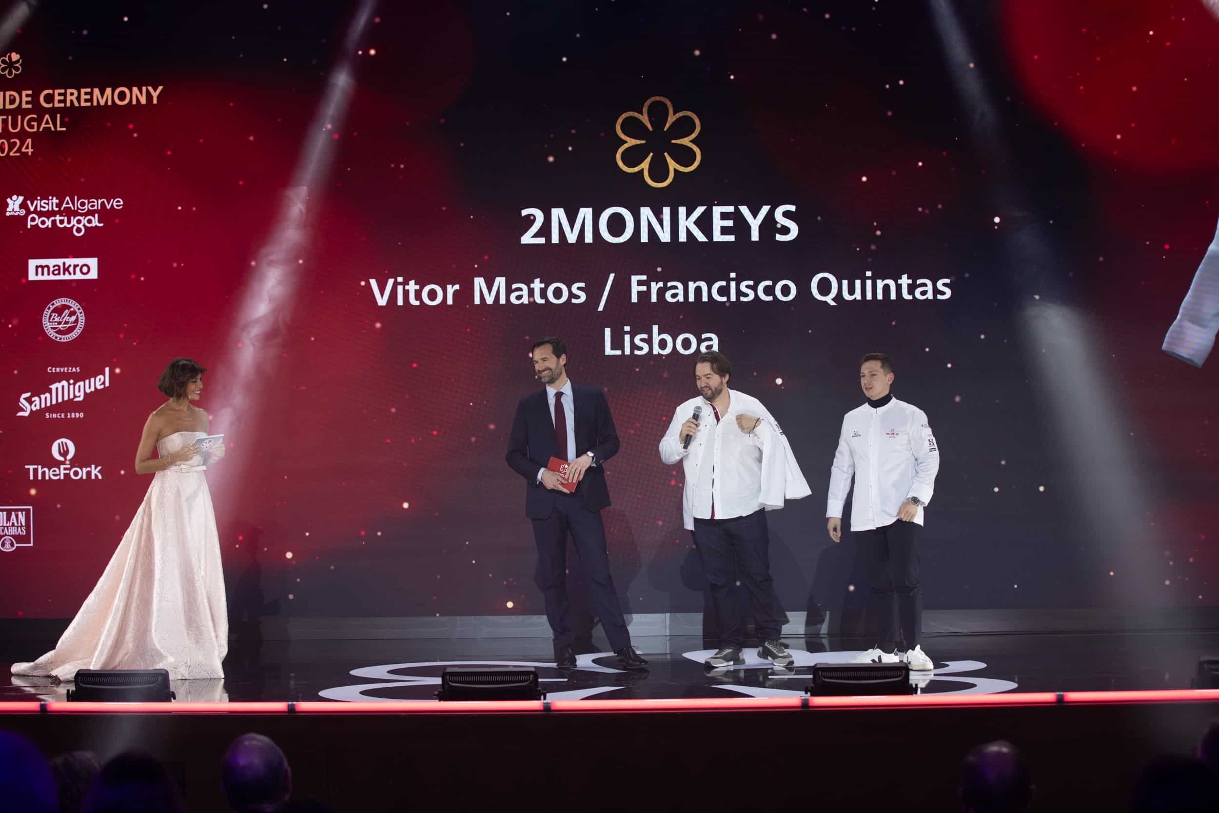 Les chefs Vítor Matos et Francisco Quintas reçoivent leur étoile Michelin pour 2Monkeys