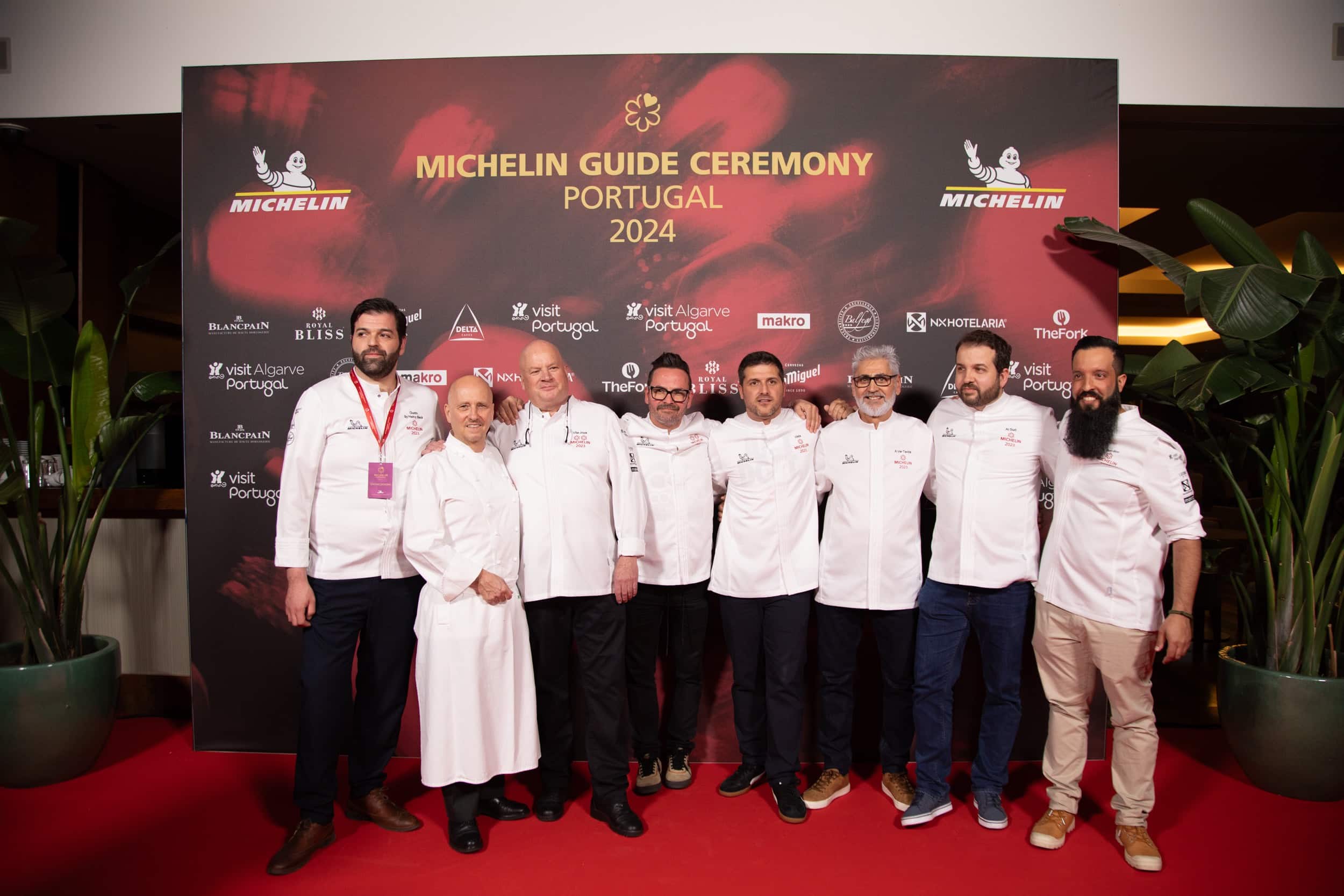 Les chefs Michelin Liborio Buonocore et Heinz Beck (Gusto*), Dieter Koschine (Vila Joya**), Hans Neuner (Ocean**), João Oliveira (Vista*), Luís Brito (A Ver Tavira*), Louis Anjos (A-Sud *) et José Lopes (Bon Bon*).