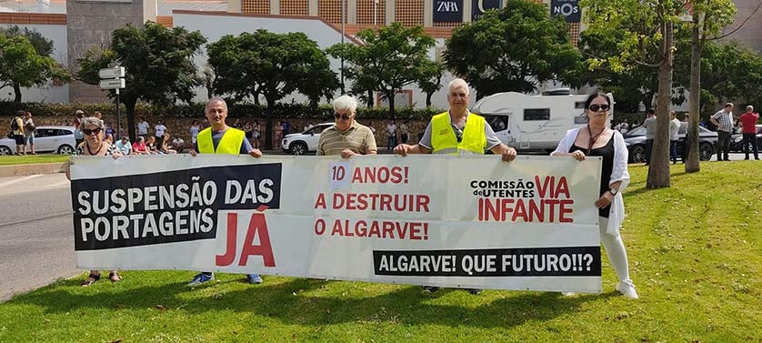 Une manifestation pour mettre fin aux péages sur l'A22 a eu lieu lors du rallye cycliste de Faro cette année