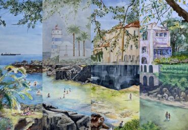 Huit artistes, une superbe peinture de Cascais